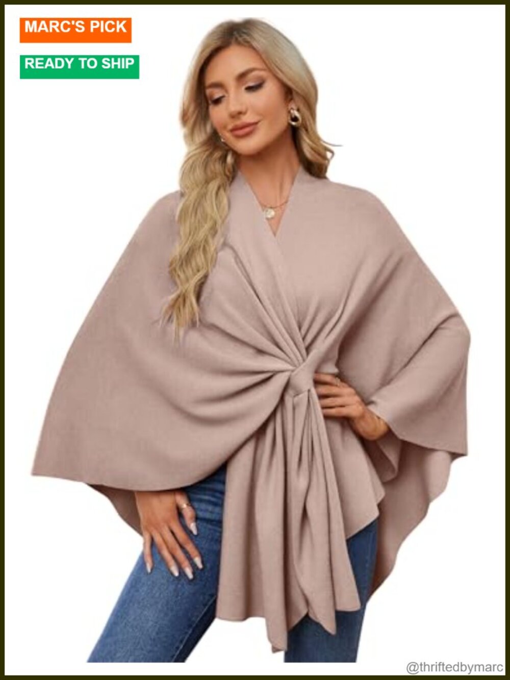 Womens Open Front Poncho Shawl Wrap Viscose Blend Sweater One Size
